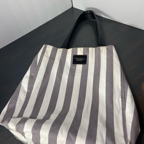 Victoria’s Secret Large Canvas Stripe Tote Bag - Picture 7 of 8